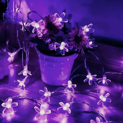 9.8ft 30 LED Purple Cherry Blossom Flower, USB/Battery Operated Fairy Light - color: Purple