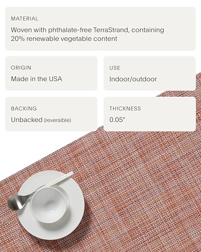 Chilewich Mini Basketweave Placemats, Woven Oval Placemats Set of 4 - color: Cinnamon, size: 14"x19.25"