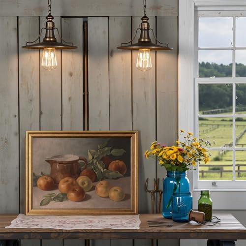 Vintage Gold Framed Wall Art Harvest Apples Still Life Oil Painting - color: Still life, size: 16"x24"