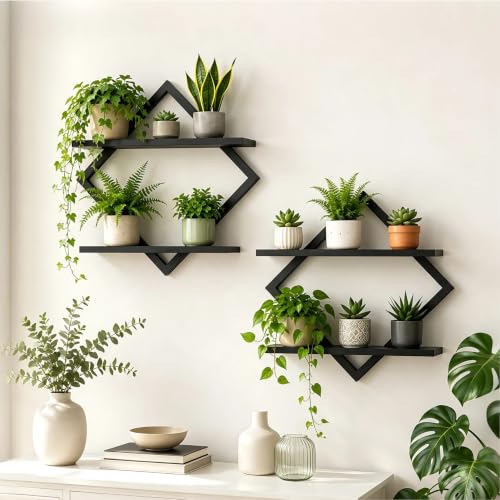 2 Pack Wall Planters for Indoor Plants, Black - color: Black-2pack