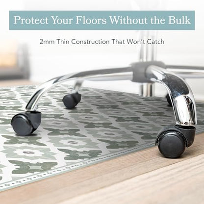 Carolina Creekhouse Vinyl Rug | Sarah | 3'x5' | Green - color: Green, size: 3' x 5' (Rectangular)