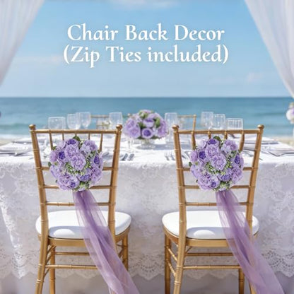 Flower Centerpieces for Wedding Tables: Light Purple, Set of 2 - color: Light Purple, size: 2 PCS