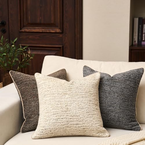 Yangest Chenille Pillow Cover 12 x 20 Inches, Thick Textured Rectangle Throw Pillow Cover Farmhouse Modern Soft Accent Couch Neutral Pillow Cover for Living Room Bedroom, Beige - color: Beige, size: 20" x 12" (Pack of 1)