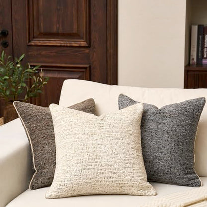 Yangest Chenille Pillow Cover 12 x 20 Inches, Thick Textured Rectangle Throw Pillow Cover Farmhouse Modern Soft Accent Couch Neutral Pillow Cover for Living Room Bedroom, Beige - color: Beige, size: 20" x 12" (Pack of 1)