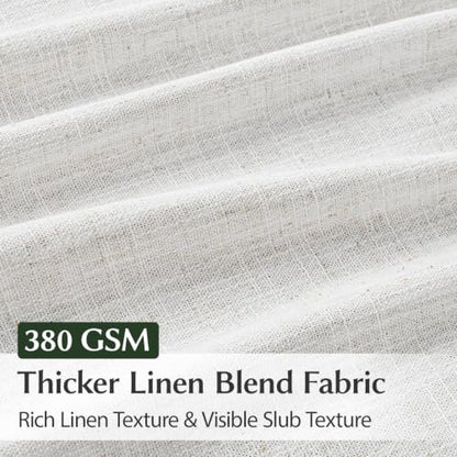 Semi Sheer Pinch Pleated Linen Curtains for Living Room 96 Inches, White - color: White, size: 40"W x 96"L (Pack of 2)