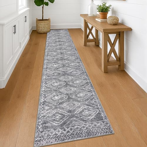 KILOCOCO Hallway Runner 2x12 ft Washable Runner Rug Non Slip, Grey - color: Grey, size: 2' x 12' (Runner)