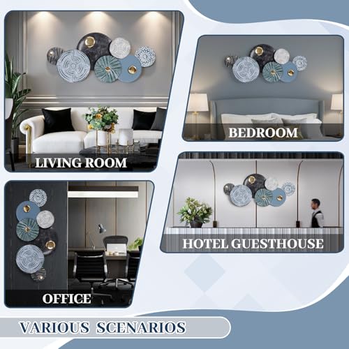 Metal Geometric Round Wall Art Coastal Nautical 3D Wall Decor 53"x25" - color: Style 3