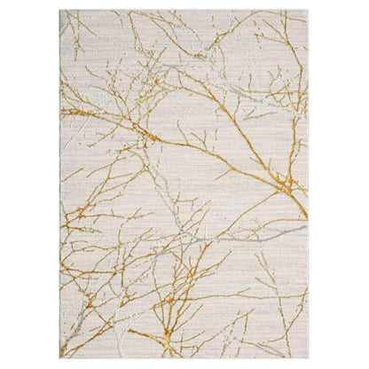LUXE WEAVERS Modern Abstract Non-Shedding Area Rug Gold 4x5 - color: Gold, size: 4' x 5' (Rectangular)
