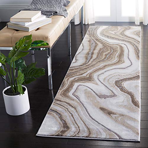 SAFAVIEH Craft Collection Runner Rug - 2'3" x 6', Gold & Grey, Modern Abstract Design, Non-Shedding & Easy Care, Ideal for High Traffic Areas in Living Room, Bedroom (CFT819D) - color: Gold/Grey, size: 2'3" x 6' (Runner)