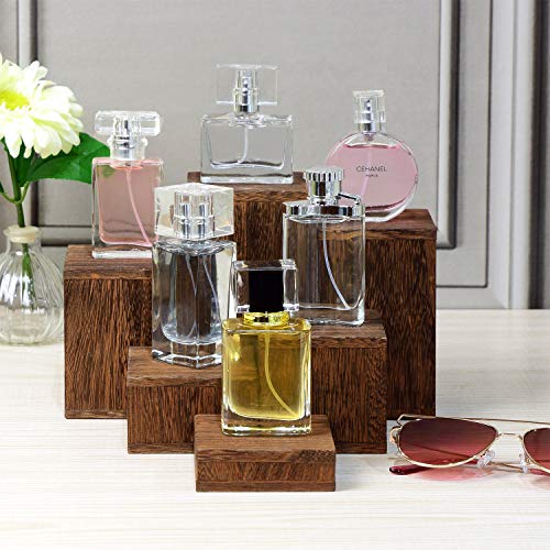 MOOCA 6-Piece Wooden Square Display Risers for Jewelry & Accessories - color: Brown