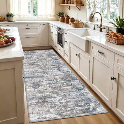 Hallway Runner Rug 3x6 Textured Non Slip Carpet Runner, Abstract Multi - color: Abstract-multi, size: 3' x 6' (Runner)