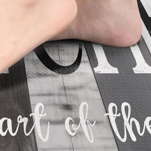 Arttown Anti-Fatigue Kitchen Rug Set of 2, Waterproof Non-Slip, Wooden - color: Black Gray, size: 17.3 x 47 inch + 17.3 x 29 in