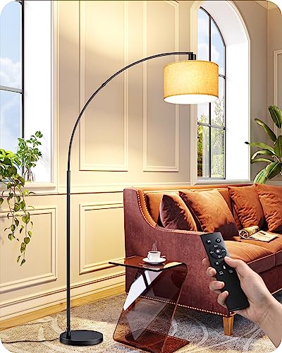 EDISHINE Black Modern Floor Lamp with Remote, 78.3" Tall Arc Standing Lamp - style: Modern-Black