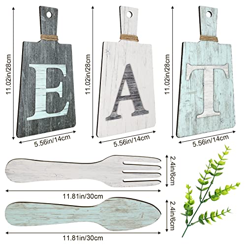 Jetec Cutting Board Eat Sign Set Wall Decor, Gray, White, Blue - color: Gray, White, Blue