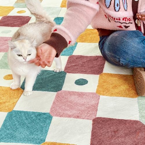 jinchan 3x5 Washable Playroom Rug Kids Room Nursery Classroom Rug Confetti - color: Diamond Confetti, size: 3' x 5' (Rectangular)