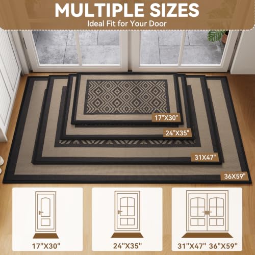 Indoor Door Mat for Entryway, Non Slip Front Door Mat 24"x35" Brown - color: D Brown, size: 24"x35"