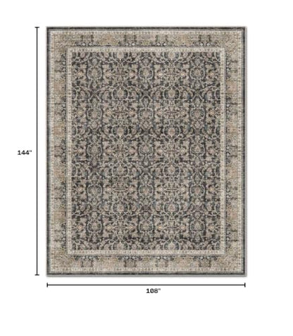 Washable 9x12 Area Rugs for Living Room, Charcoal/Taupe - color: Charcoal/Taupe, size: 9' x 12' (Rectangular)