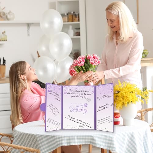 Crenics Purple Birthday Guest Sign in Book Alternative 12" x 18" - color: Purple