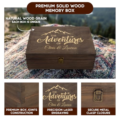 Personalized Adventure Memory Box, Engraved Travel Keepsake for Couples - style: 12. Adventure Box