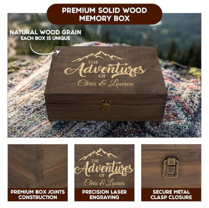 Personalized Adventure Memory Box, Engraved Travel Keepsake for Couples - style: 12. Adventure Box