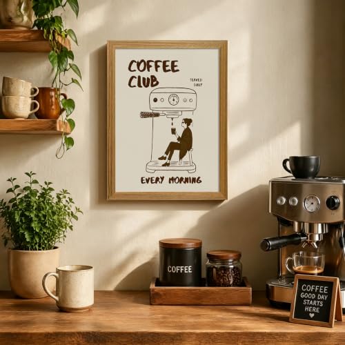 Funny Framed Coffee Wall Art Coffee Bar Decor Sign for Kitchen 12x16 inch - color: coffee, size: 16"L x 12"W