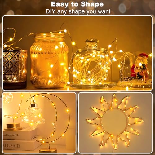 CCILAND 2 Pack Fairy Lights Battery Operated with Remote Timer (Warm White) - color: Warm White