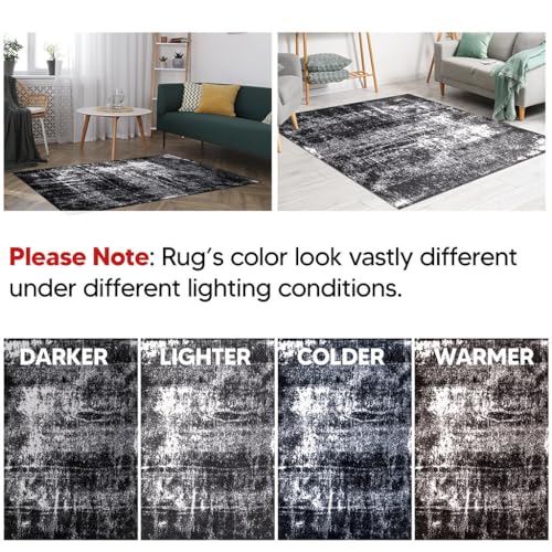 Keen Home Design Abstract Non-Shedding Runner Rug, Soft Thick Pile, 2x8 - color: Abstract Black, size: 2'8" x 7'7" (Runner)