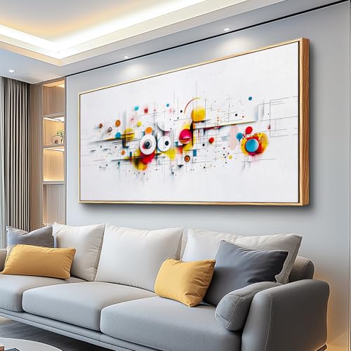 ERQINHUA Abstract Wall Art Living Room Boho Wall Decor For Bedroom Office Home Decorations Geometric Wall Paintings Minimalism Canvas Artwork Pictures Modern Ready to Hang Wood Framed 20x40 Inches - color: Geometric Wood Framed, size: 40"L x 20"W