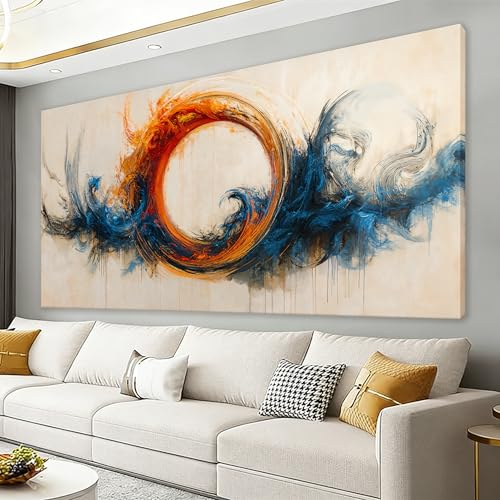 Large Wall Art Prints 29"x58" Abstract Red Blue Wall Art For Living Room - color: IU1E, size: 58"L x 29"W