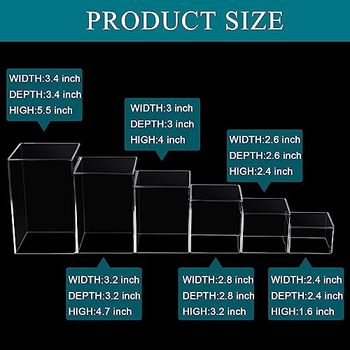 Thyle Square Acrylic Risers Display Stands, Clear, 12 - color: Clear