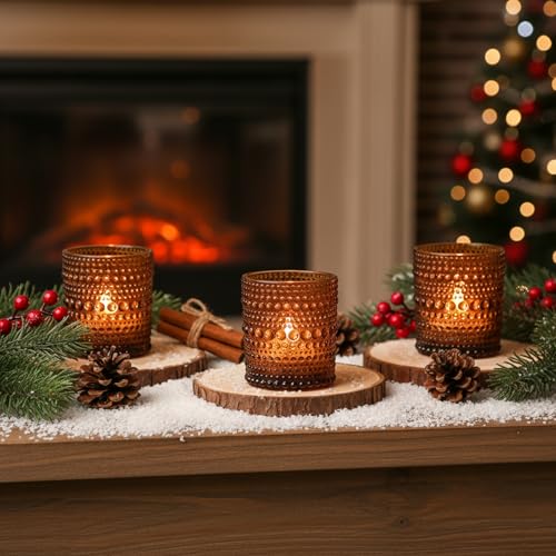 36 Pack Votive Candle Holders, Amber Candles Holders for Christmas - color: Amber