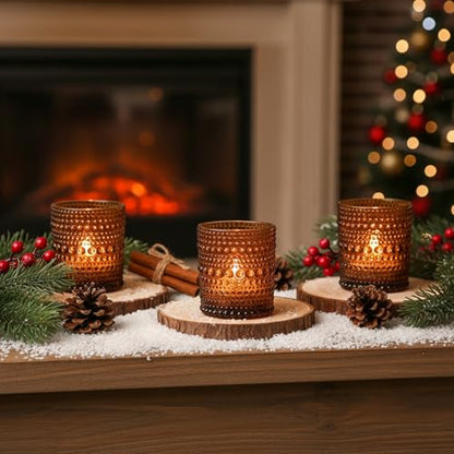 36 Pack Votive Candle Holders, Amber Candles Holders for Christmas - color: Amber