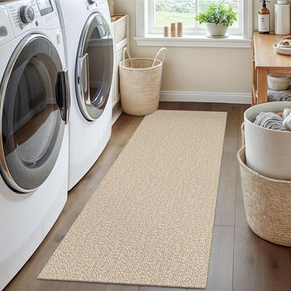 EARTHALL Washable Runner Rug, Non Slip Entry Runner, 2x5 Ft, Sand/Beige - color: Sand/Beige, size: 2' x 5' (Rectangular)