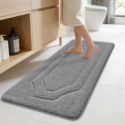 BEQHAUSE Bathroom Rugs Non Slip Bath Mat Soft Absorbent, 24"x48", Grey - color: Grey, size: 2' x 4' (Rectangular)