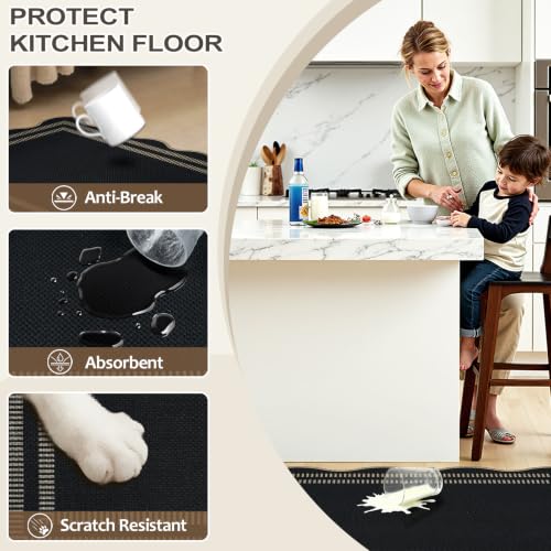 Kitchen Rugs Non Slip Washable, 17.3"x30" Scalloped Rug - color: Scalloped, size: 17.3"x30"