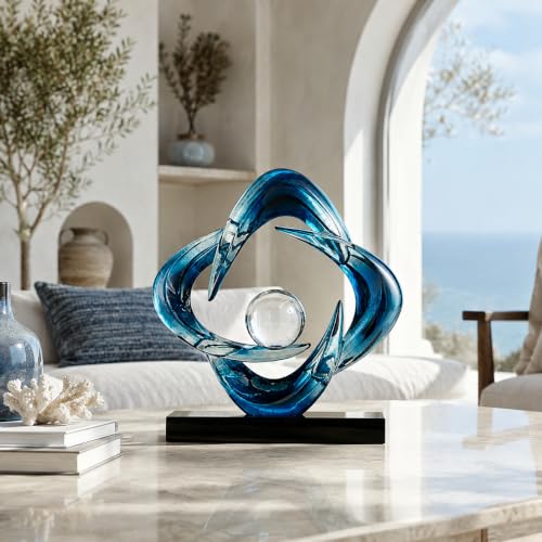 AWNR Modern Sculptures Living Room Shelf Decor Home Décor Accents - color: Blue A-b