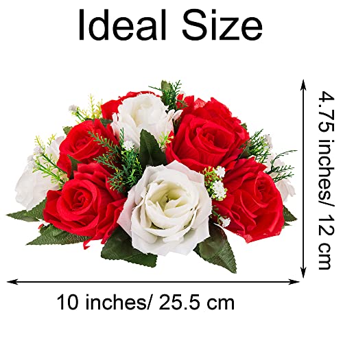 Flower Centerpieces for Wedding Tables: Red & White, 2 Packs - color: Red & White