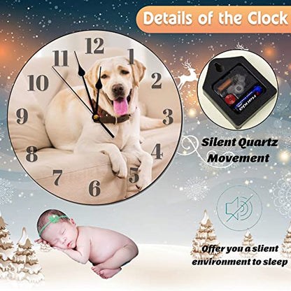 Labrador Retriever Wall Clock Yellow Lab Dog Wooden Wall Clock - color: Style-5, size: 10 inch