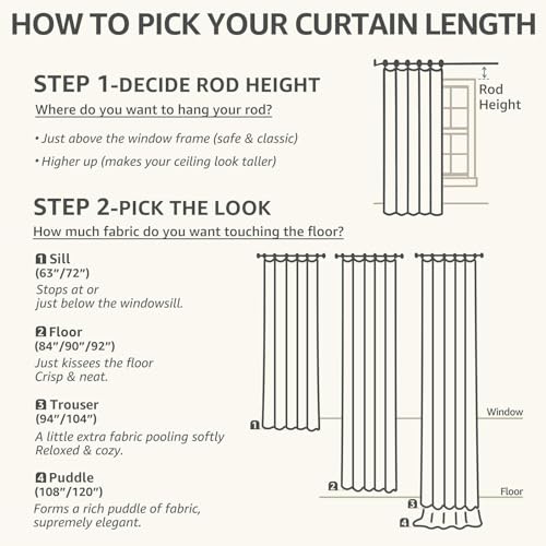jinchan Linen Curtains 90 inch Black Floral Farmhouse Rod Pocket 2 Panels - color: Amlie Black, size: 50"W x 90"L (Pack of 2)