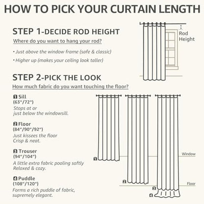 jinchan Linen Curtains 90 inch Black Floral Farmhouse Rod Pocket 2 Panels - color: Amlie Black, size: 50"W x 90"L (Pack of 2)