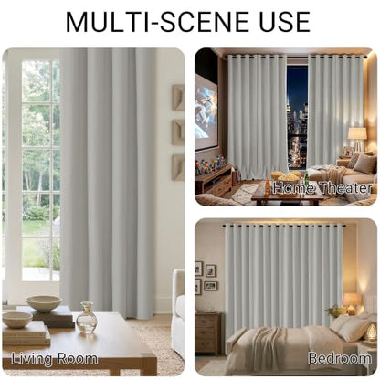 ChrisDowa Light Grey Blackout Curtains 45 Inches Long 2 Panels for Bedroom - color: Light Grey, size: 52"W x 45"L (Pack of 2)