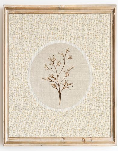 Kizbok Vintage Floral Wall Art Prints Decor Neutral Embroidered Dried Flowers Canvas Prints Antique Botanical Oil Painting, Rustic Flower Art Pictures for Cottagecore Decor, Nursery Bedroom,Bathroom,Gallery Home(8" x 10"-UNFRAMED) - color: Embroidered Dri