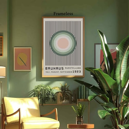 Vlolvfe Mid Century Modern Wall Art Green Geometric Painting Abstract Boho Art Prints Bauhaus Abstract Geometric Wall Art Minimalist Poster Green Bauhaus Exhibition Poster 16x24in No Frame - color: Green Bauhaus