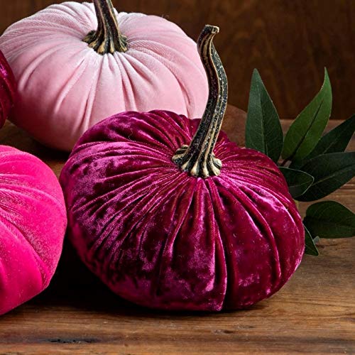 Your Heart's Content Luxe Berry 6.25 inch Velvet Pumpkin (Luxe Berry) - color: Luxe Berry