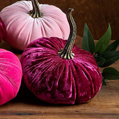 Your Heart's Content Luxe Berry 6.25 inch Velvet Pumpkin (Luxe Berry) - color: Luxe Berry