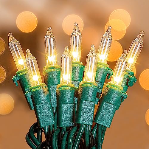Warm White Christmas Mini Lights, 23FT 100 Count with Green Wire - color: Warm White,Green Wire
