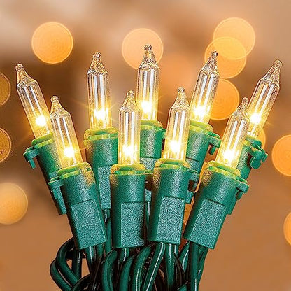 Warm White Christmas Mini Lights, 23FT 100 Count with Green Wire - color: Warm White,Green Wire
