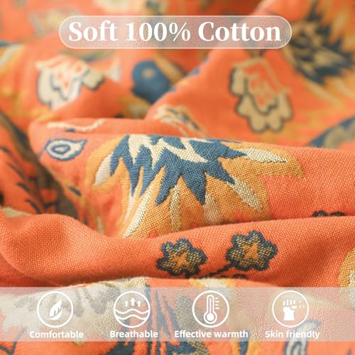 Boho Throw Blanket for Couch Bed, 100% Cotton Soft Rustic Quilt - color: Boho Pattern 3, size: 60''x 80''
