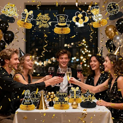 10Pcs Happy New Years Table Centerpieces Decorations 2027 - style: New Years Style