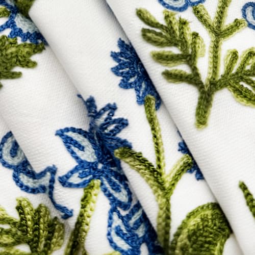 Alysheer Floral Block Embroidered Throw Pillow Cover 18"x18" Set of 2, Blue - color: Block Blue, size: 18" x 18" (Pack of 2)